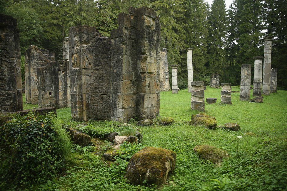 The overgrown remains Ornes village near Verdun