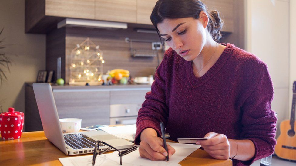Woman studying finances