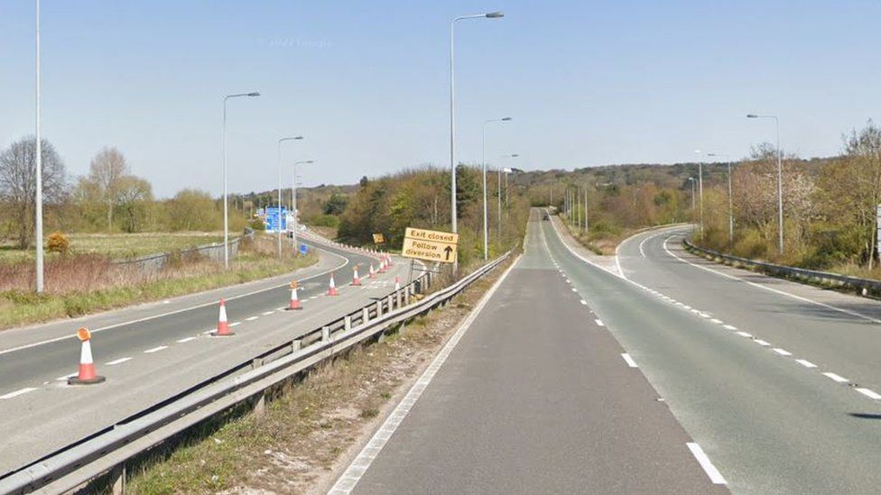 M53 crash Motorcyclist dies in motorway barrier crash BBC News