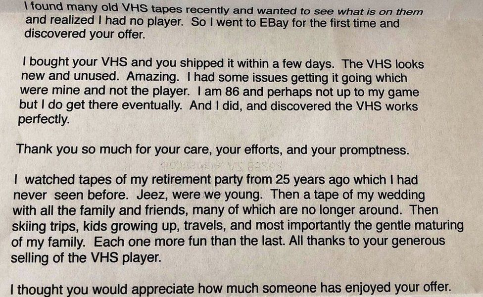 Thank You Note For Vhs Player Makes Thousands Cry c News