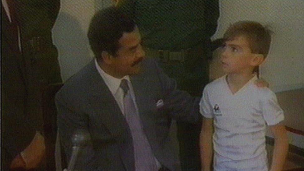 Stuart Lockwood with Saddam Hussein