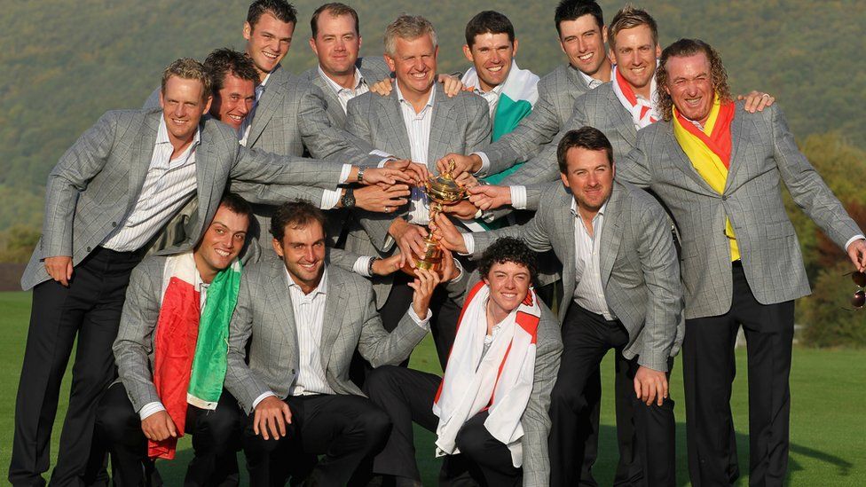 The victorious European Ryder Cup team