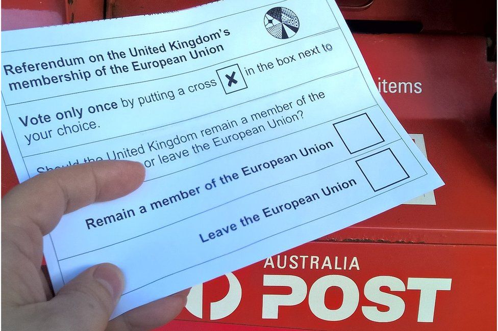 Vote card for the EU referendum