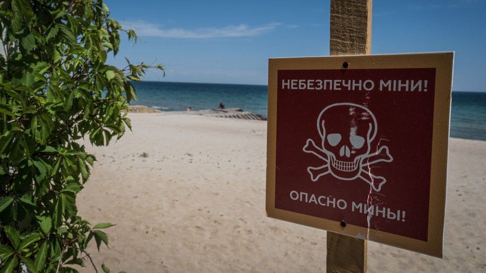 Odesa's beaches have been mined