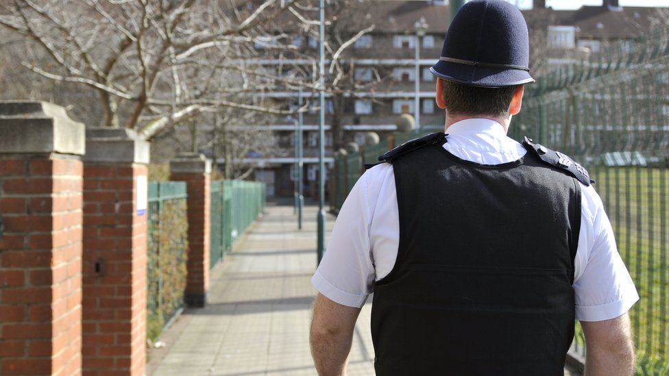 A Met Police officer from Hammersmith and Fulham walking his beat