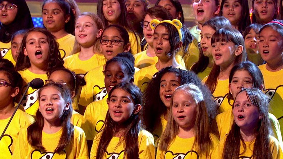 Children's choirs from all across the UK sang in unison
