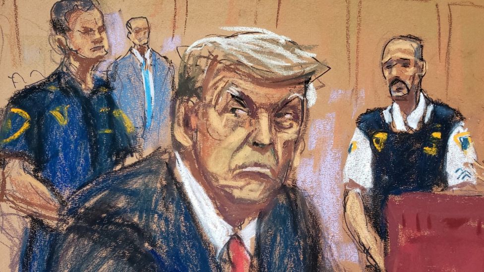 Trump court sketch