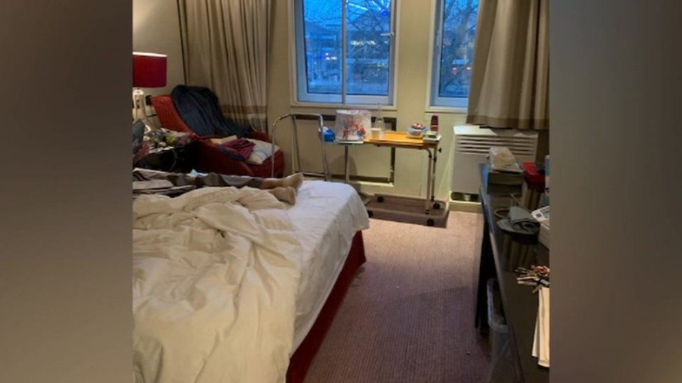 Photo of inside of hotel room used by Southmead Hospital patient