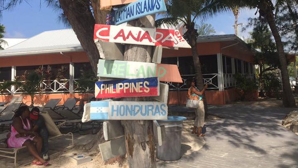 Signs on the Cayman Islands