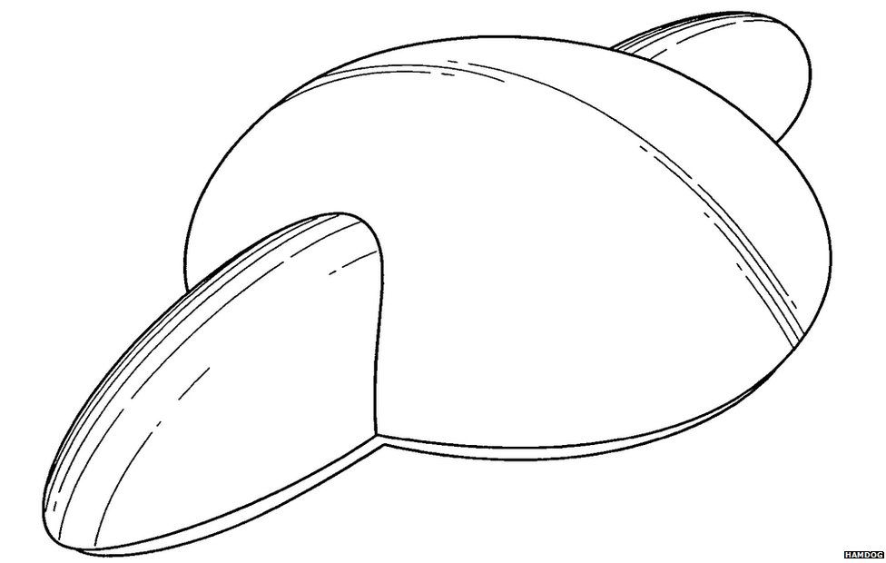 Line drawing of the Hamdog bun