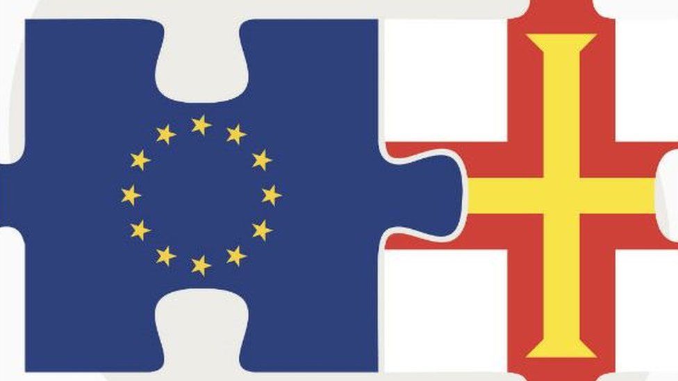 EU and Guernsey flags