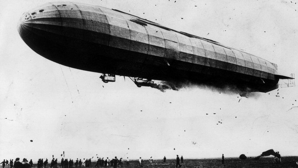 circa 1914: The L2, a German naval zeppelin during World War I.