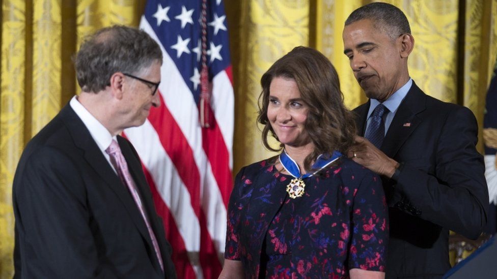 US President Barack Obama awards Bill and Melinda Gates the Presidential Medal of Freedom