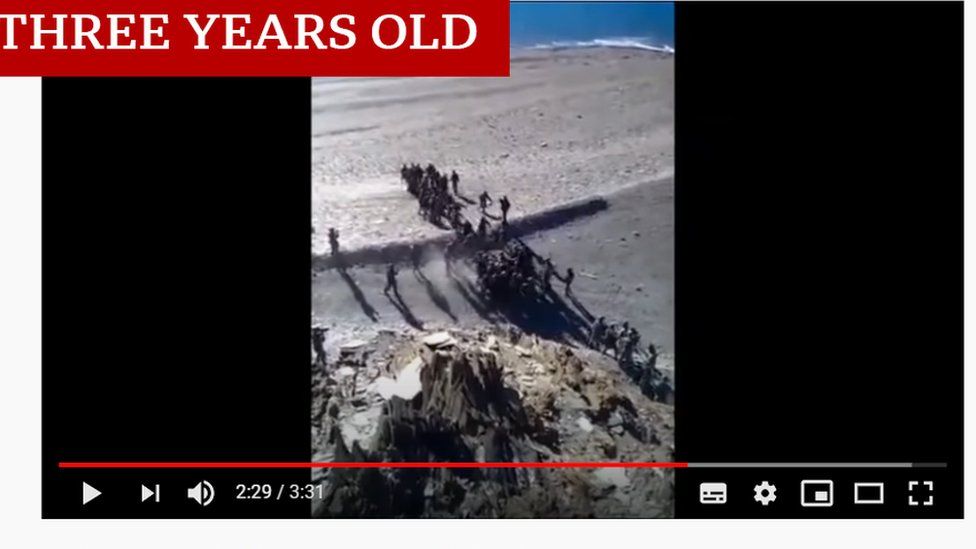 Screen grab of video labelled three years old