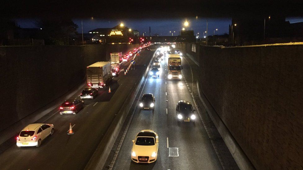 Belfast s Westlink Man dies after crash BBC News