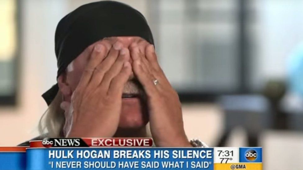 Hulk Hogan denies being racist after using the n-word a tape - BBC News
