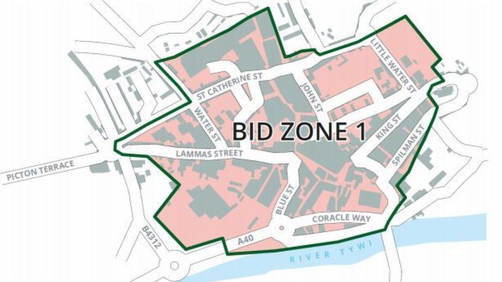 Carmarthen streets earmarked for a Business Improvement District (BID)