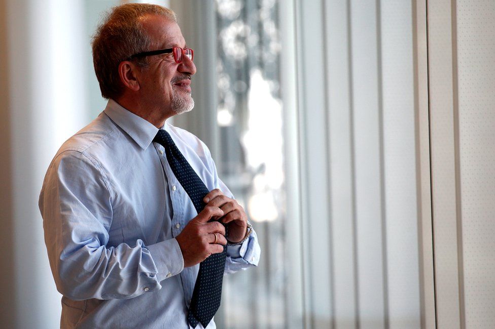 President of Lombardy Roberto Maroni looks on during an interview with Reuters in his office in Milan, Italy, 12 October