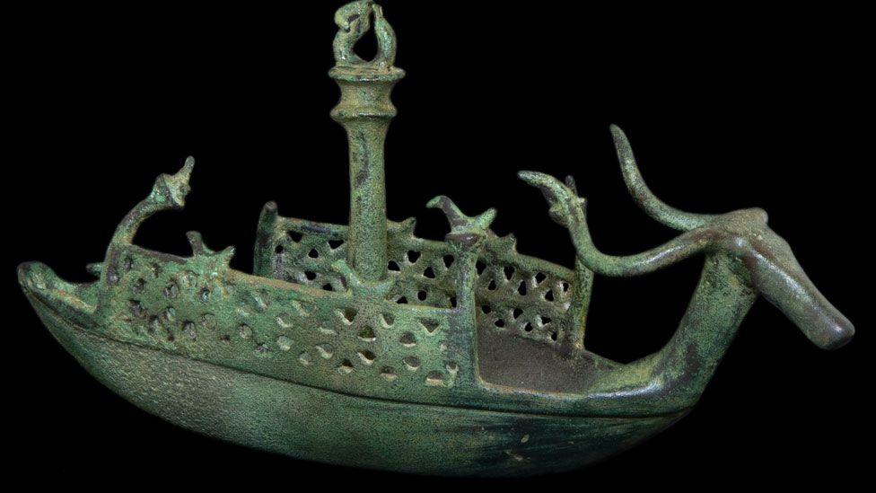 Ancient bronze ship from Orroli, Sardinia,