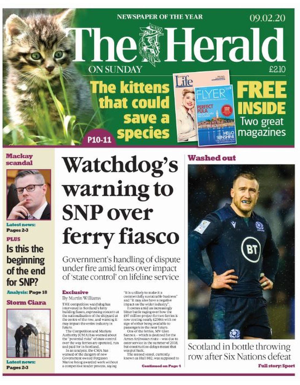 Scotland's papers: Call for Mackay investigation and virus warning ...