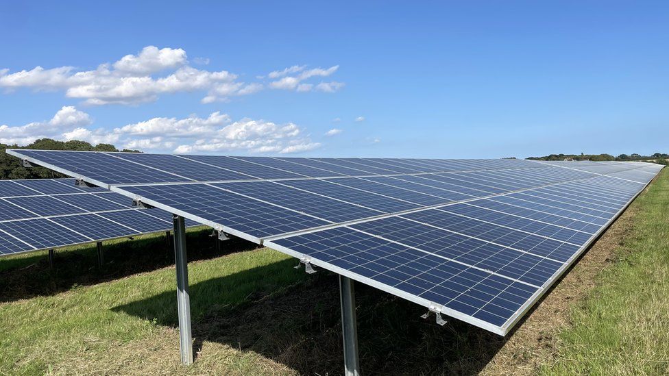 Solar panels at Chisbon solar farm