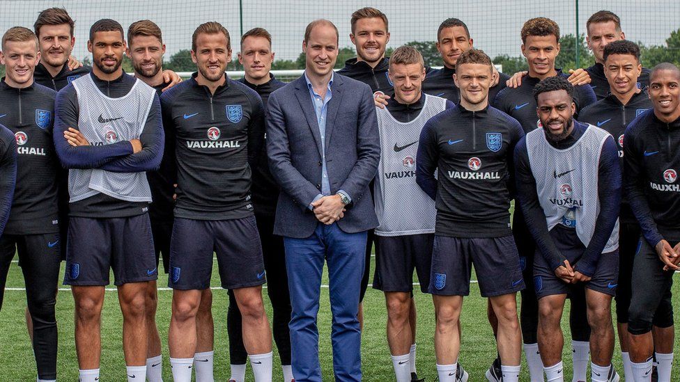 Prince William with England squad