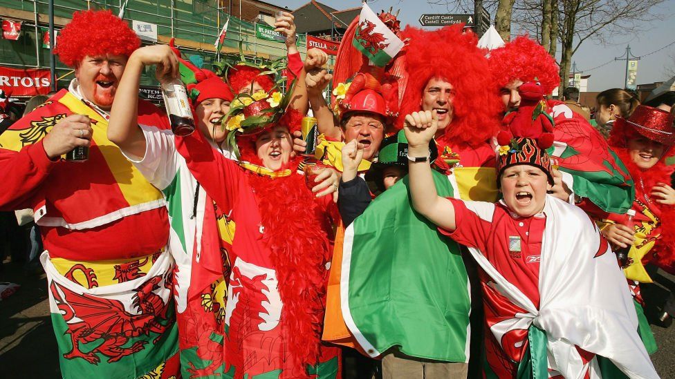 Wales fans in Cardiff