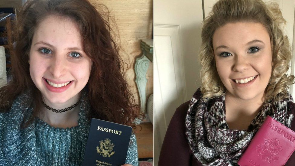 Morgan Grant and Hilary Cassoday - two new US passport holders