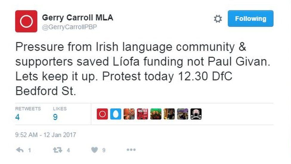 Gerry Carroll Irish language funding reaction