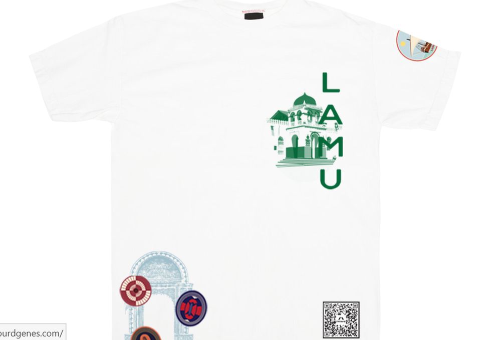 Blkburd genes t-shirt showing Riyadha Mosque