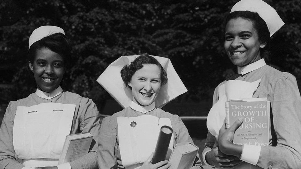 Prize-winning student nurses at the Dreadnought Seaman's Hospital, Greenwich, London, 29th June 1954