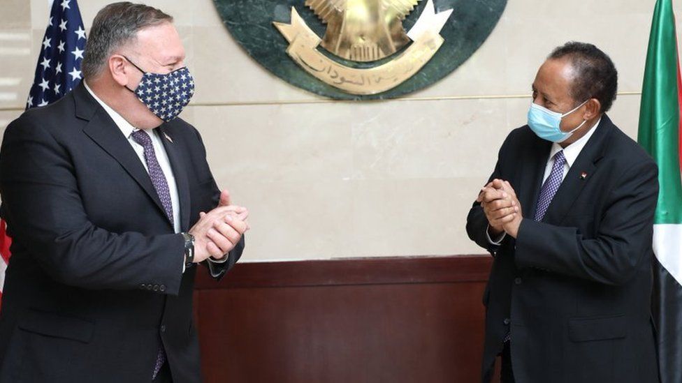 US Secretary of State Mike Pompeo meets Sudan's Prime Minister Abdalla Hamdok in Khartoum, Sudan - 25 August 2020