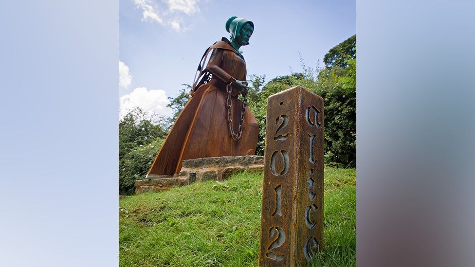 Statue of Alice Nutter who was hanged to mark 400th anniversary of the witch trials