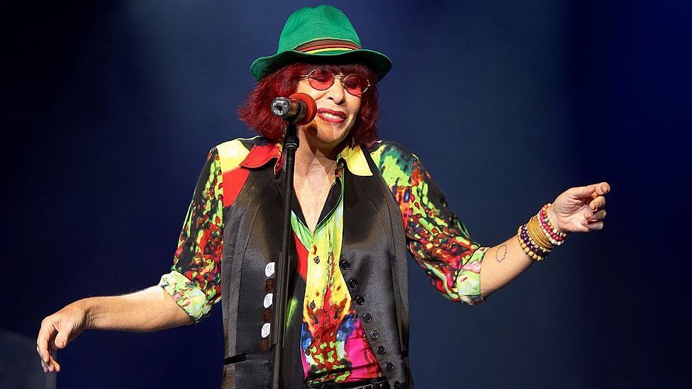 Rita Lee performs at Coliseu dos Recreios on July 1, 2008 in Lisbon, Portugal.