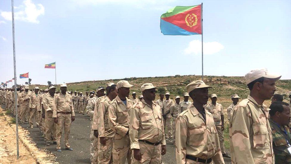 Eritrean troops at the border