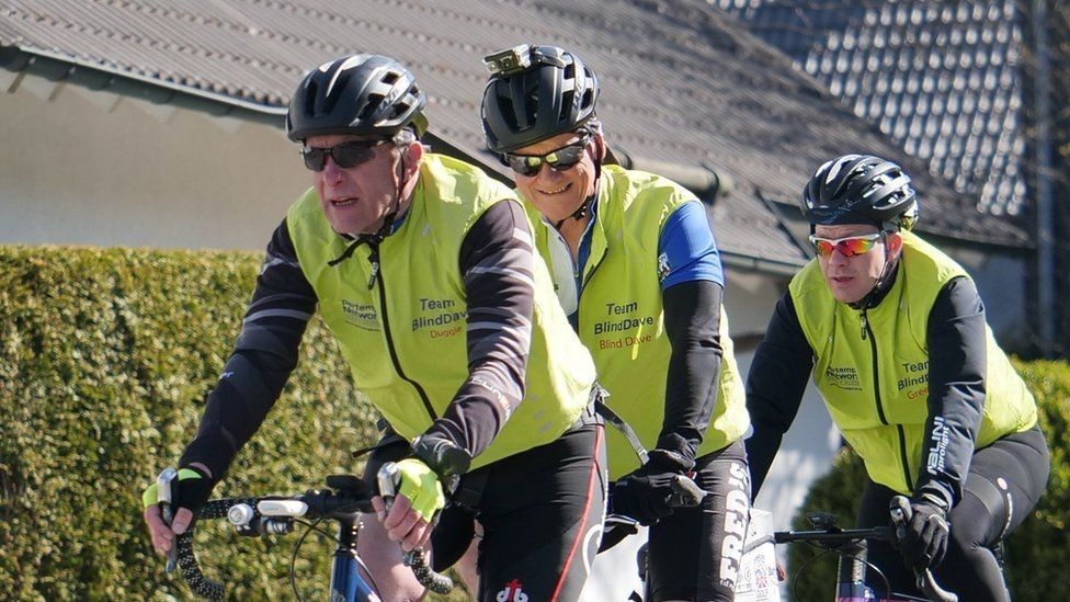 Dave Heeley and fellow cyclists