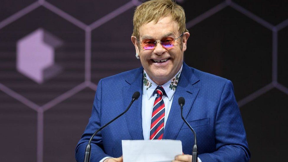 British singer Sir Elton John at the Schwab Foundation for Social Entrepreneurship ceremony ahead of the World Economic Forum (WEF) meeting, on January 22, 2018 in Davos
