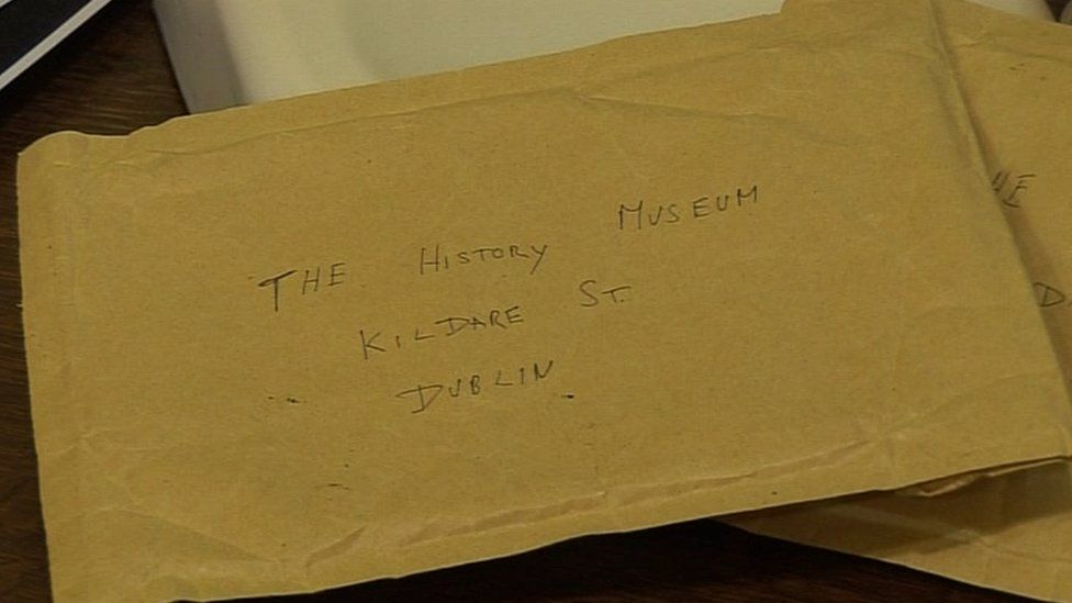 Envelope addressed to museum