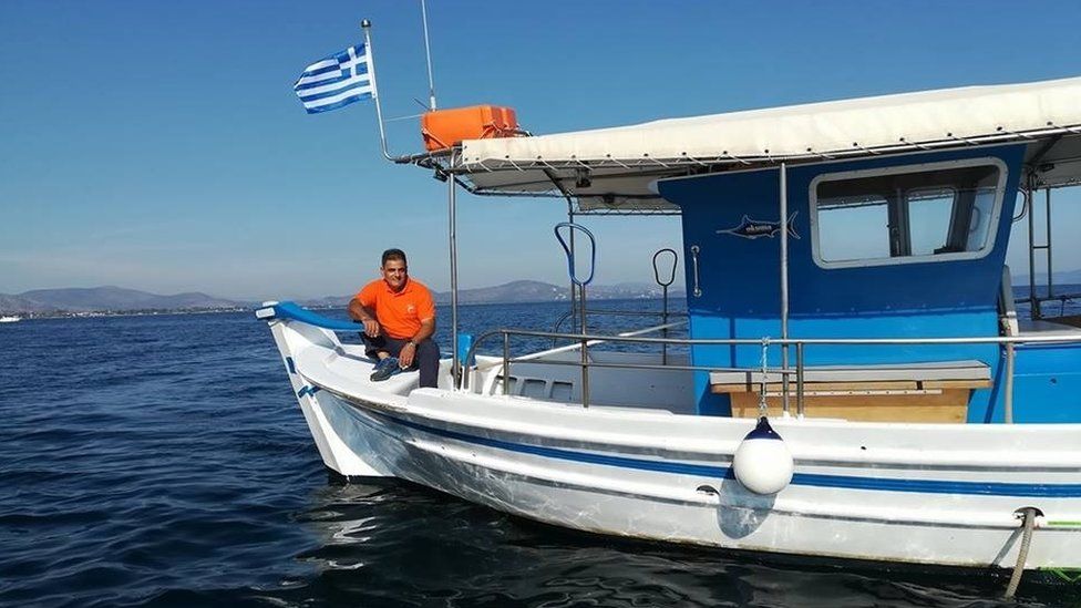 Jannis Athinaios fishes in the South Euboean Gulf