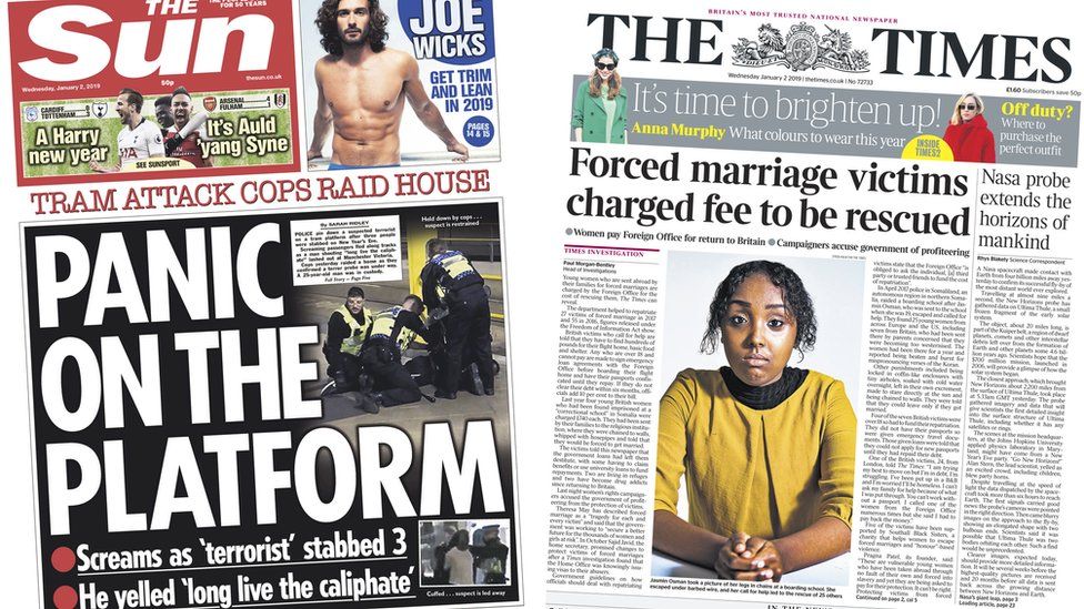 Sun and Times front pages for 02/01/19