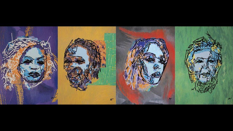 Ai-Da Robot's portraits of Billie Eilish, Diana Ross, Kendrick Lamar and Sir Paul McCartney