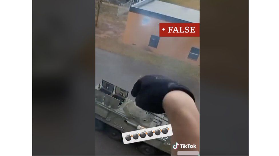 Screenshot from TikTok: This video shows an Airsoft game and is unrelated to the war in Ukraine