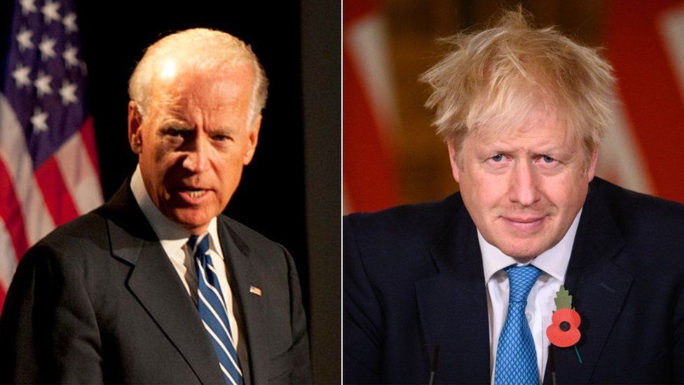 Joe Biden and Boris Johnson split pic
