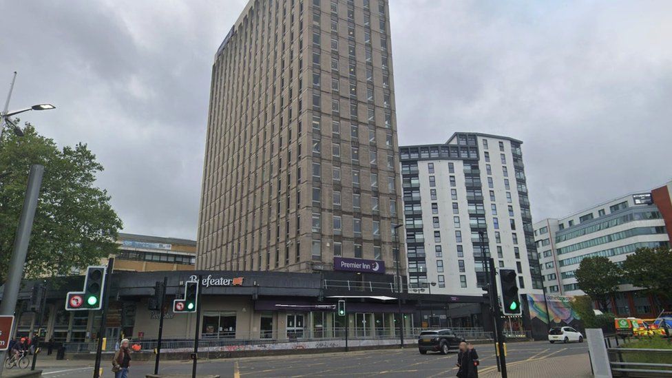 Google maps image of the Premier Inn building in Bristol