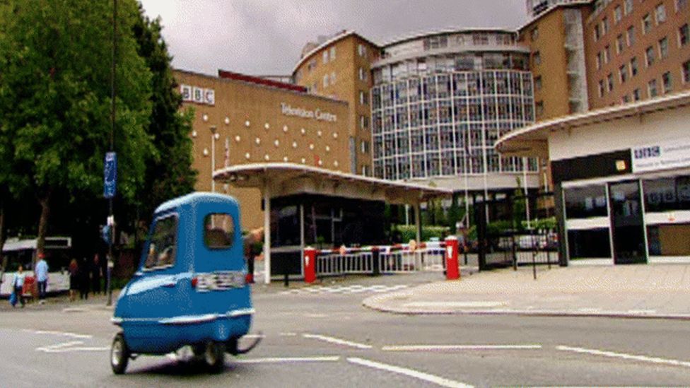 Peel P50 outside BBC Television Centre