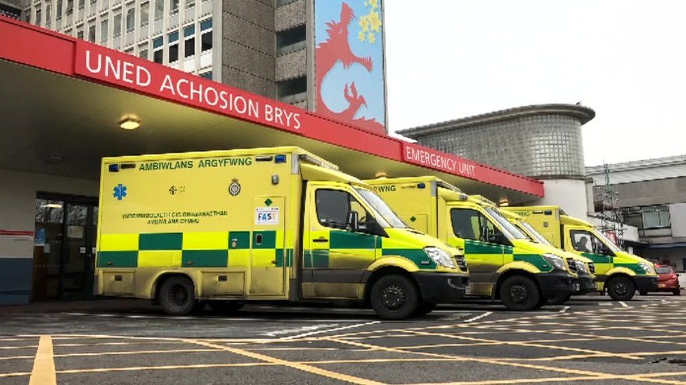 emergency unit at University Hospital of Wales, Cardiff