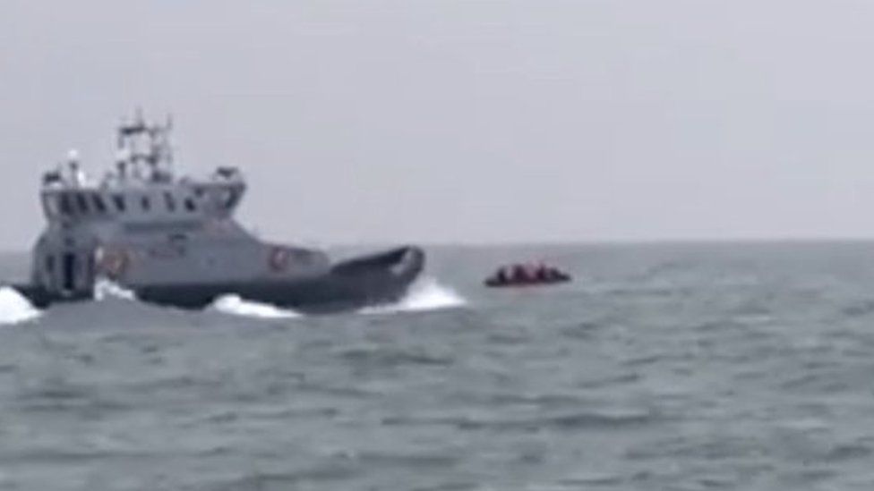 The boat was spotted two-and-a-half miles off the Dover coast