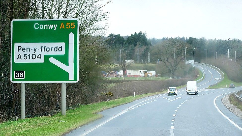 A55 at junction 36