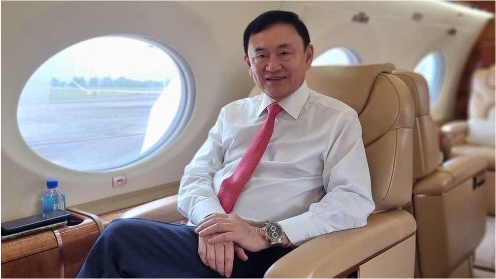 Thaksin Shinawatra in his private jet
