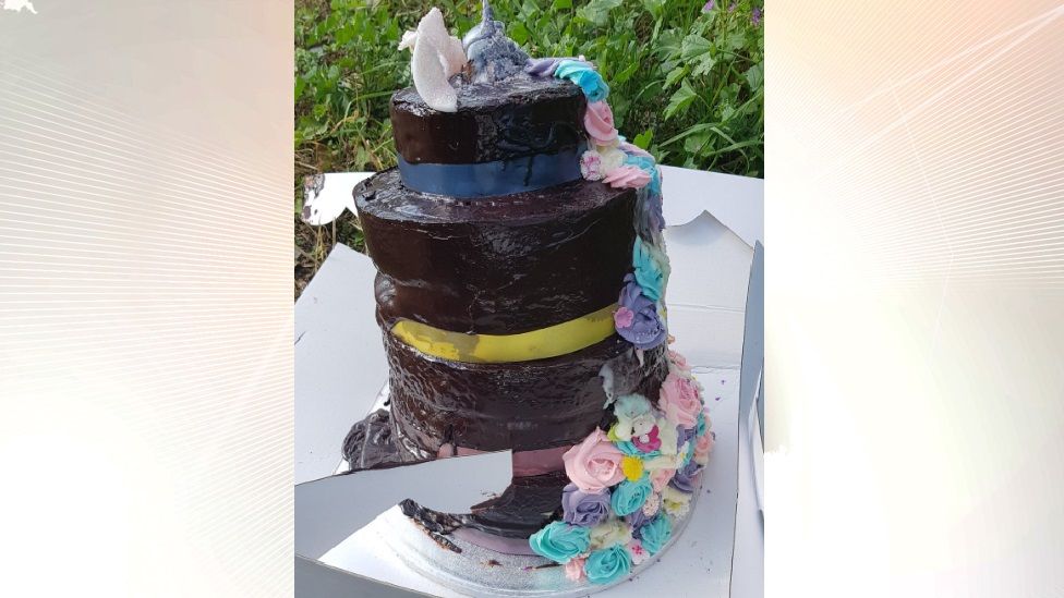 Fly-tipped cake